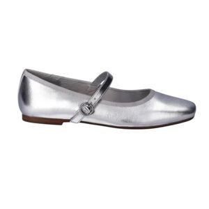 Scoop Mary Jane Ballet Flats Size 10 Silver Metallic Square Toe Holiday Chic